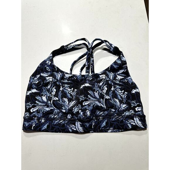 Lululemon Energy Bra Size 6 Embellished Multi Blue & Black - Picture 4 of 6